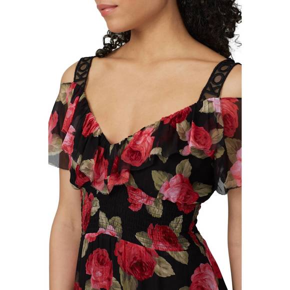 THE KOOPLES rosa off the shoulder dress in black - Picture 3 of 4